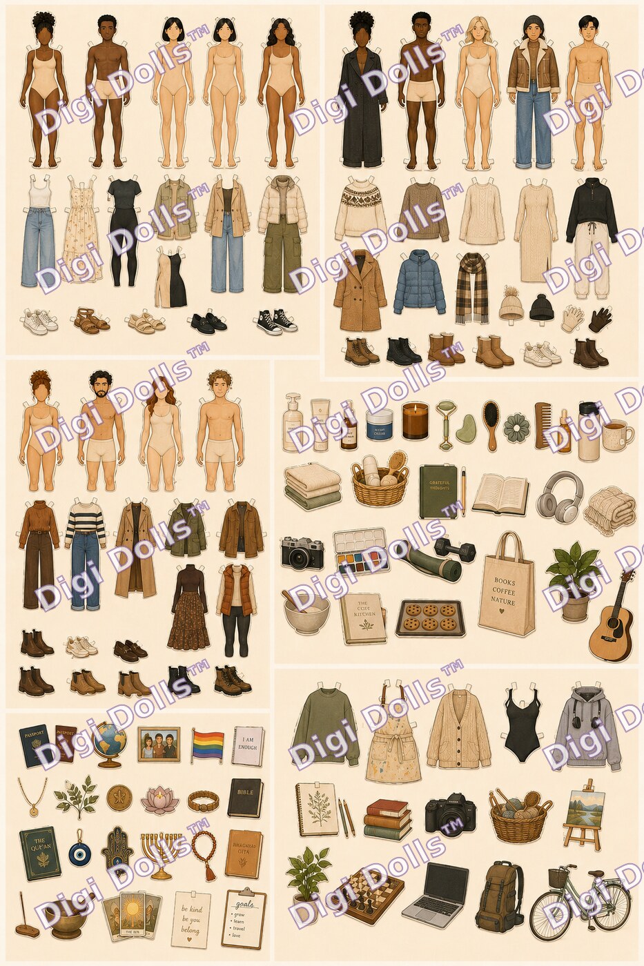 Digi Dolls™ full sticker-sheet collection bundle